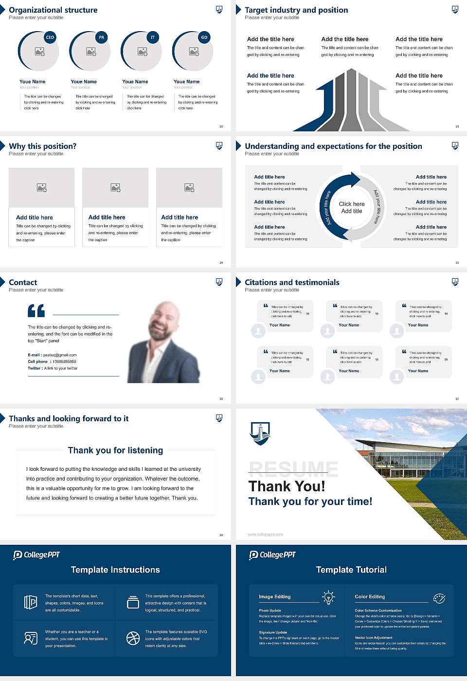 Virginia Wesleyan University Resume PPT Template16:9 ratio PPT effect preview image4