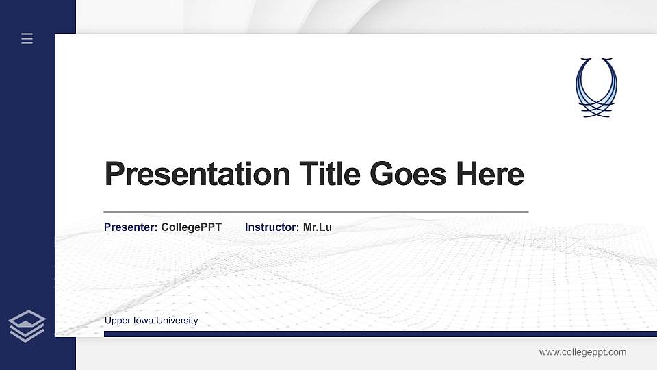 Upper Iowa University Thesis Proposal/Graduation Defense PPT Template16:9 ratio PPT effect preview image