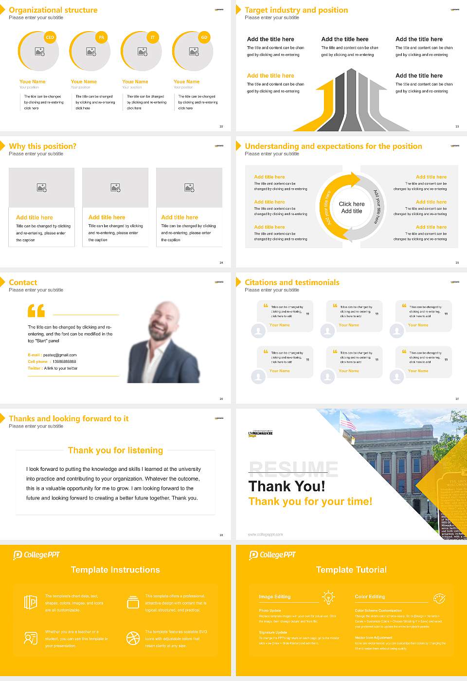 University of Wisconsin-Milwaukee Flex Resume PPT Template16:9 ratio PPT effect preview image4