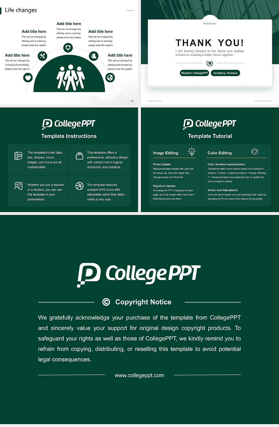 Wagner College National Scholarship Defense PPT Template4:3 ratio PPT effect preview image4