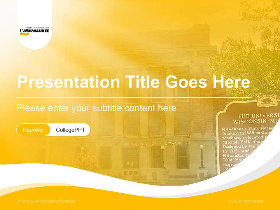 University of Wisconsin-Milwaukee Lecture Sharing and Networking Event PPT Template4:3 ratio PPT effect preview image4