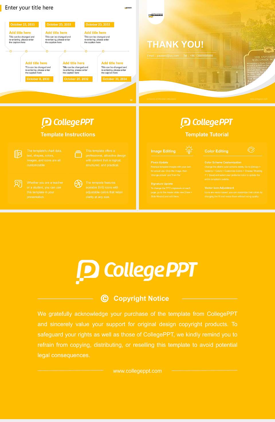 University of Wisconsin-Milwaukee Lecture Sharing and Networking Event PPT Template4:3 ratio PPT effect preview image4