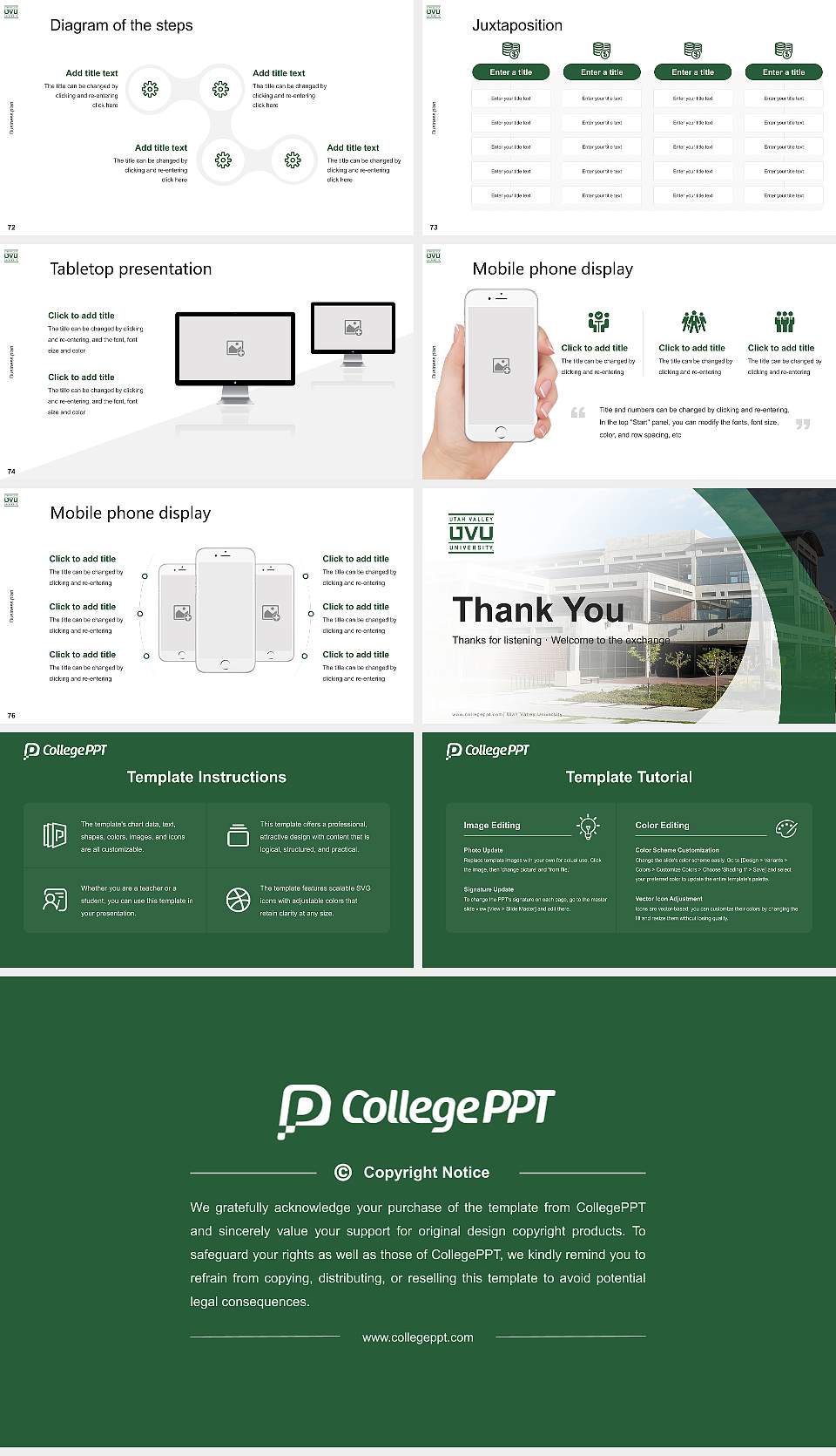 Utah Valley University Competition/Entrepreneurship Contest PPT Template16:9 ratio PPT effect preview image9