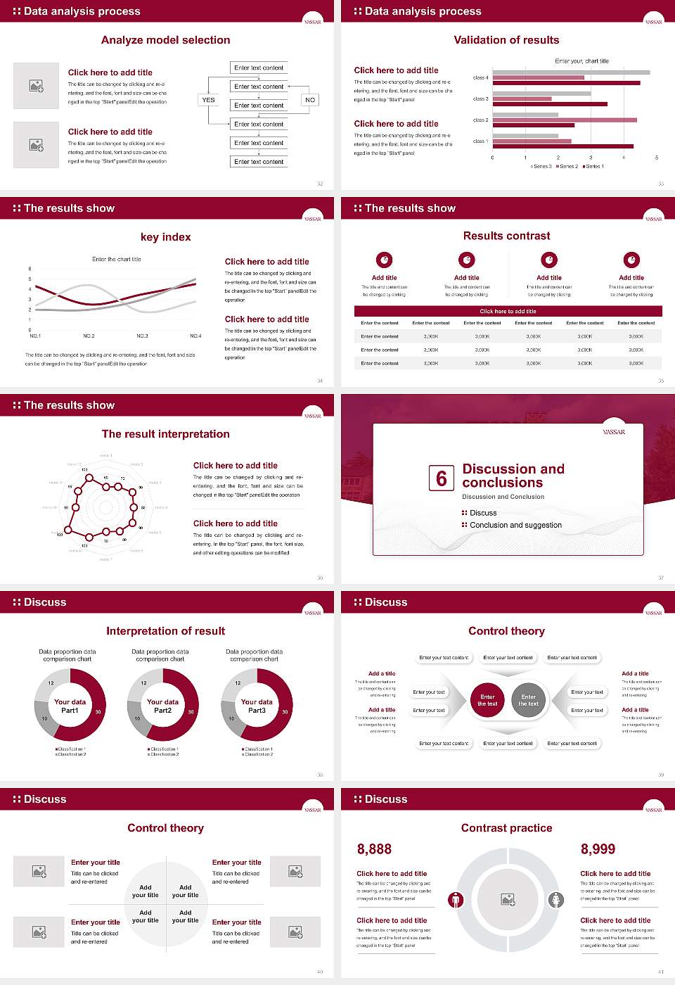 Vassar College Graduation Thesis Defense PPT Template16:9 ratio PPT effect preview image5