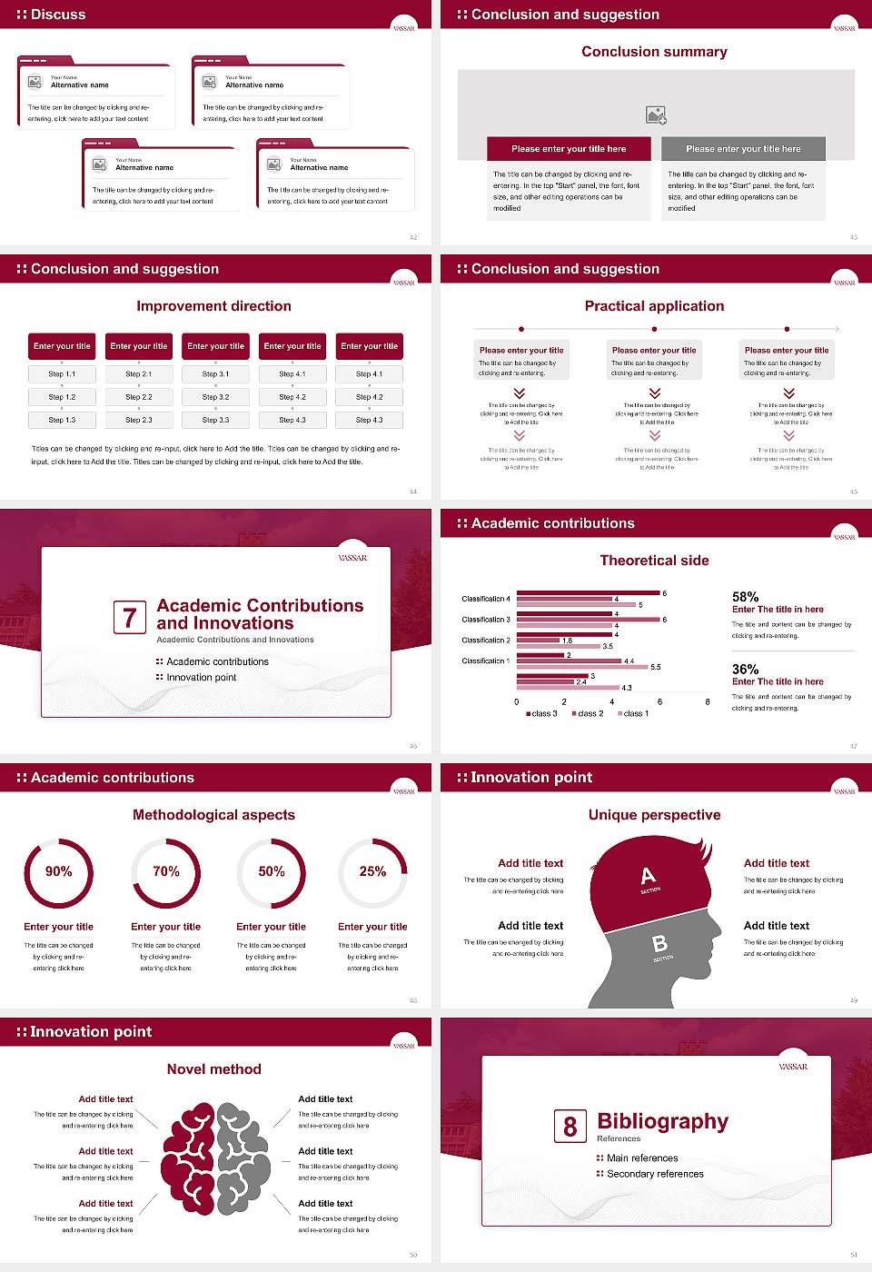 Vassar College Graduation Thesis Defense PPT Template16:9 ratio PPT effect preview image6