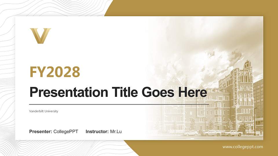Vanderbilt University Academic Presentation/Research Findings Report PPT Template16:9 ratio PPT effect preview image