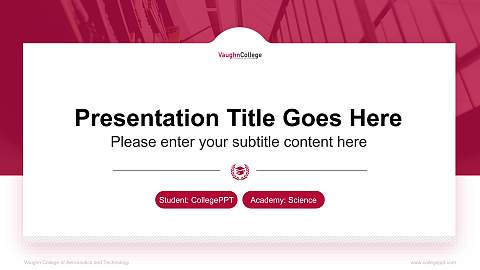 Vaughn College of Aeronautics and Technology National Scholarship Defense PPT Template