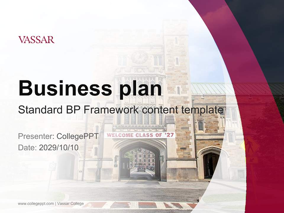 Vassar College Competition/Entrepreneurship Contest PPT Template4:3 ratio PPT effect preview image9