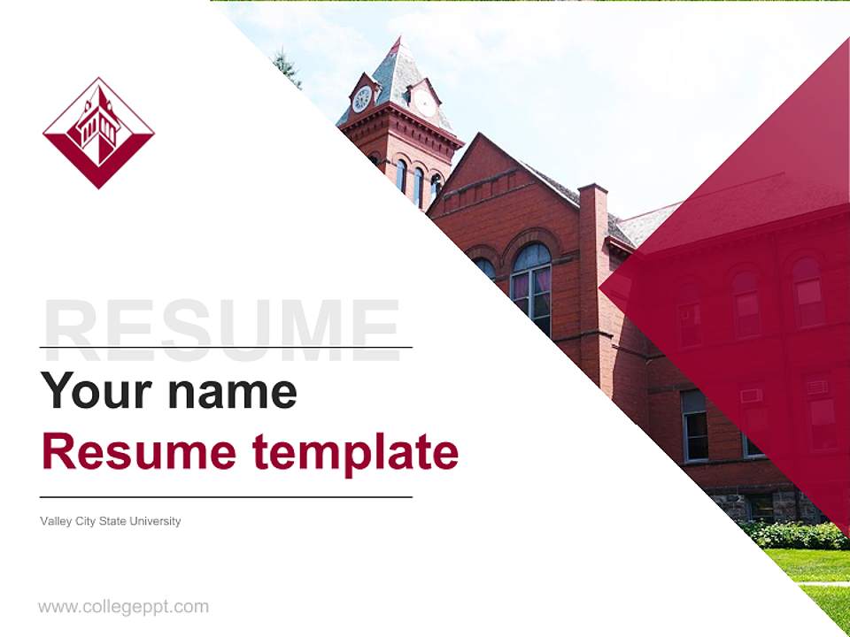 Valley City State University Resume PPT Template4:3 ratio PPT effect preview image5