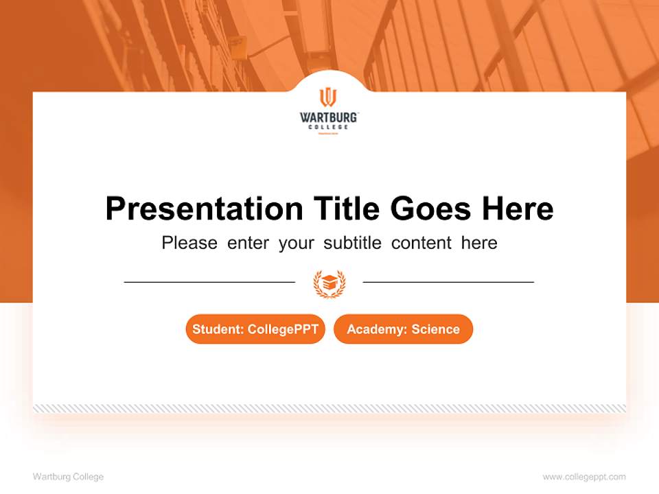 Wartburg College National Scholarship Defense PPT Template4:3 ratio PPT effect preview image4