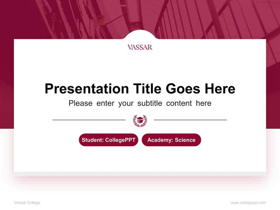 Vassar College National Scholarship Defense PPT Template4:3 ratio PPT effect preview image4