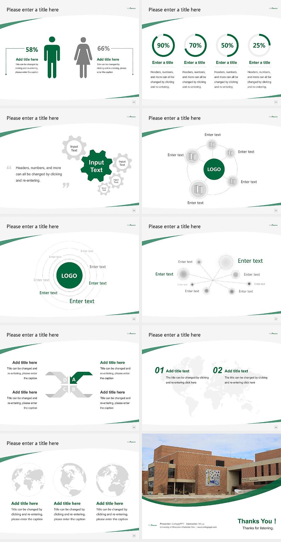 University of Wisconsin-Parkside Flex Course/Courseware Creation PPT Template4:3 ratio PPT effect preview image4