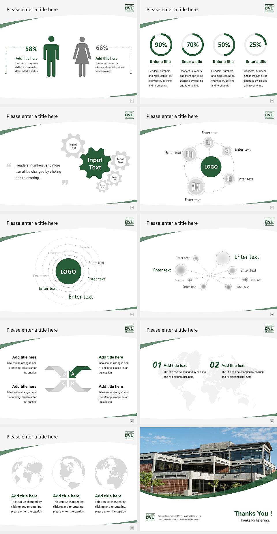 Utah Valley University Course/Courseware Creation PPT Template4:3 ratio PPT effect preview image4