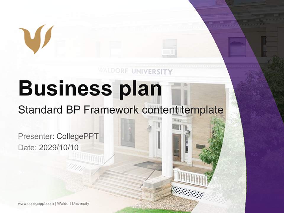 Waldorf University Competition/Entrepreneurship Contest PPT Template4:3 ratio PPT effect preview image9