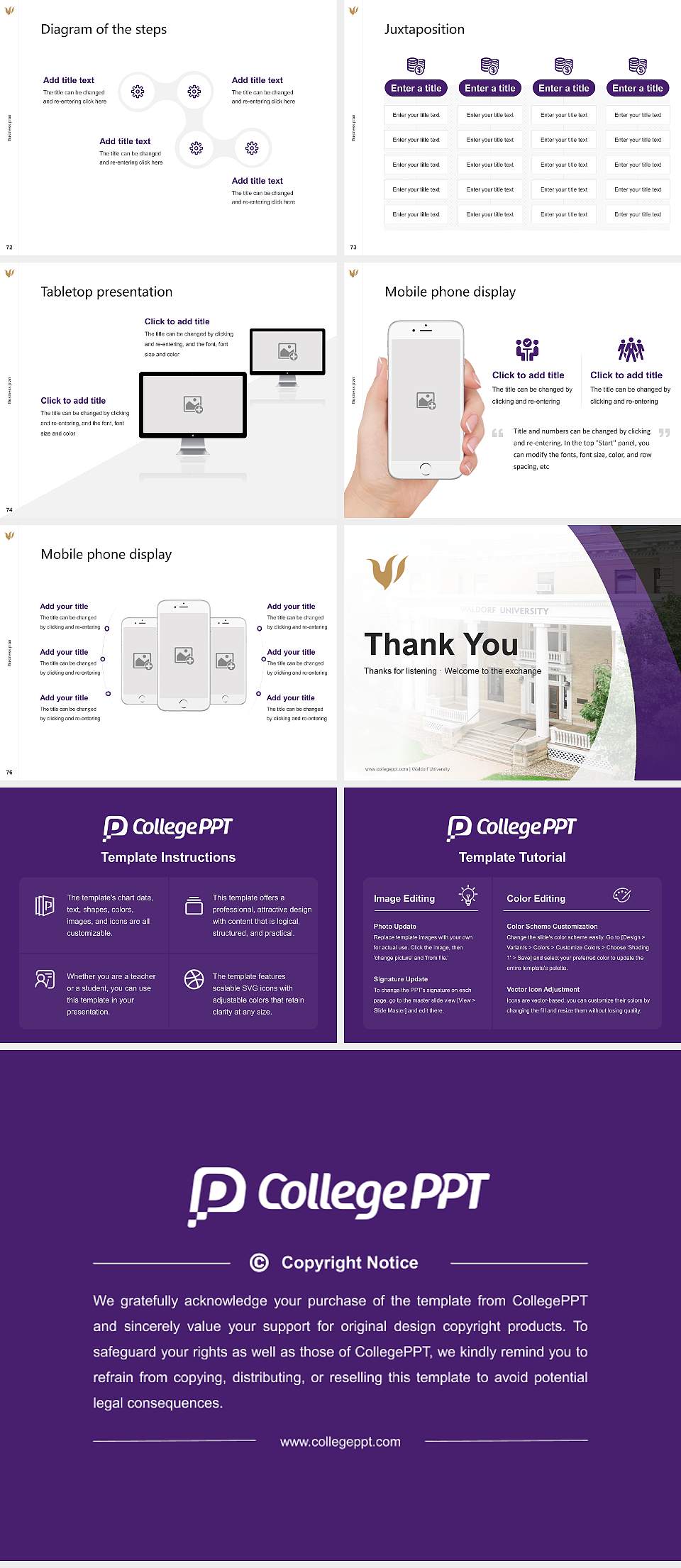 Waldorf University Competition/Entrepreneurship Contest PPT Template4:3 ratio PPT effect preview image9