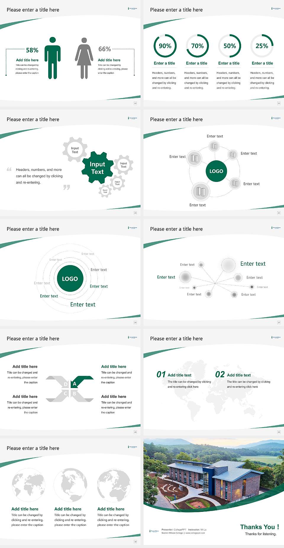 Warren Wilson College Course/Courseware Creation PPT Template4:3 ratio PPT effect preview image4