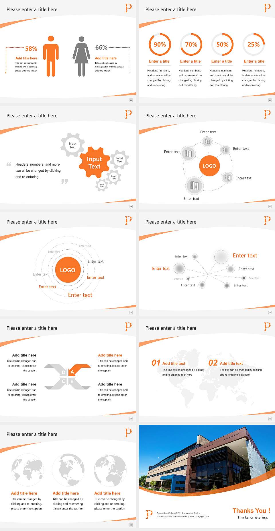 University of Wisconsin-Platteville Course/Courseware Creation PPT Template4:3 ratio PPT effect preview image4
