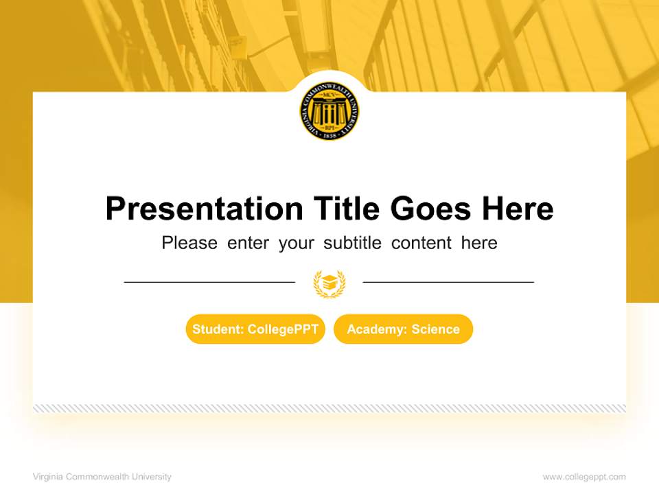 Virginia Commonwealth University National Scholarship Defense PPT Template4:3 ratio PPT effect preview image4