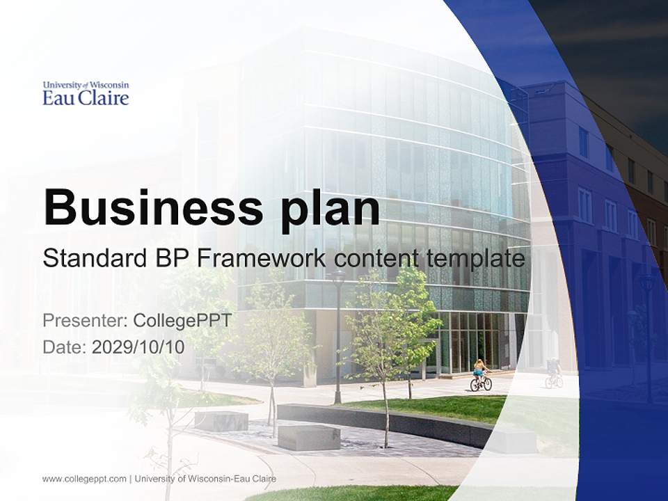 University of Wisconsin-Eau Claire Competition/Entrepreneurship Contest PPT Template4:3 ratio PPT effect preview image9