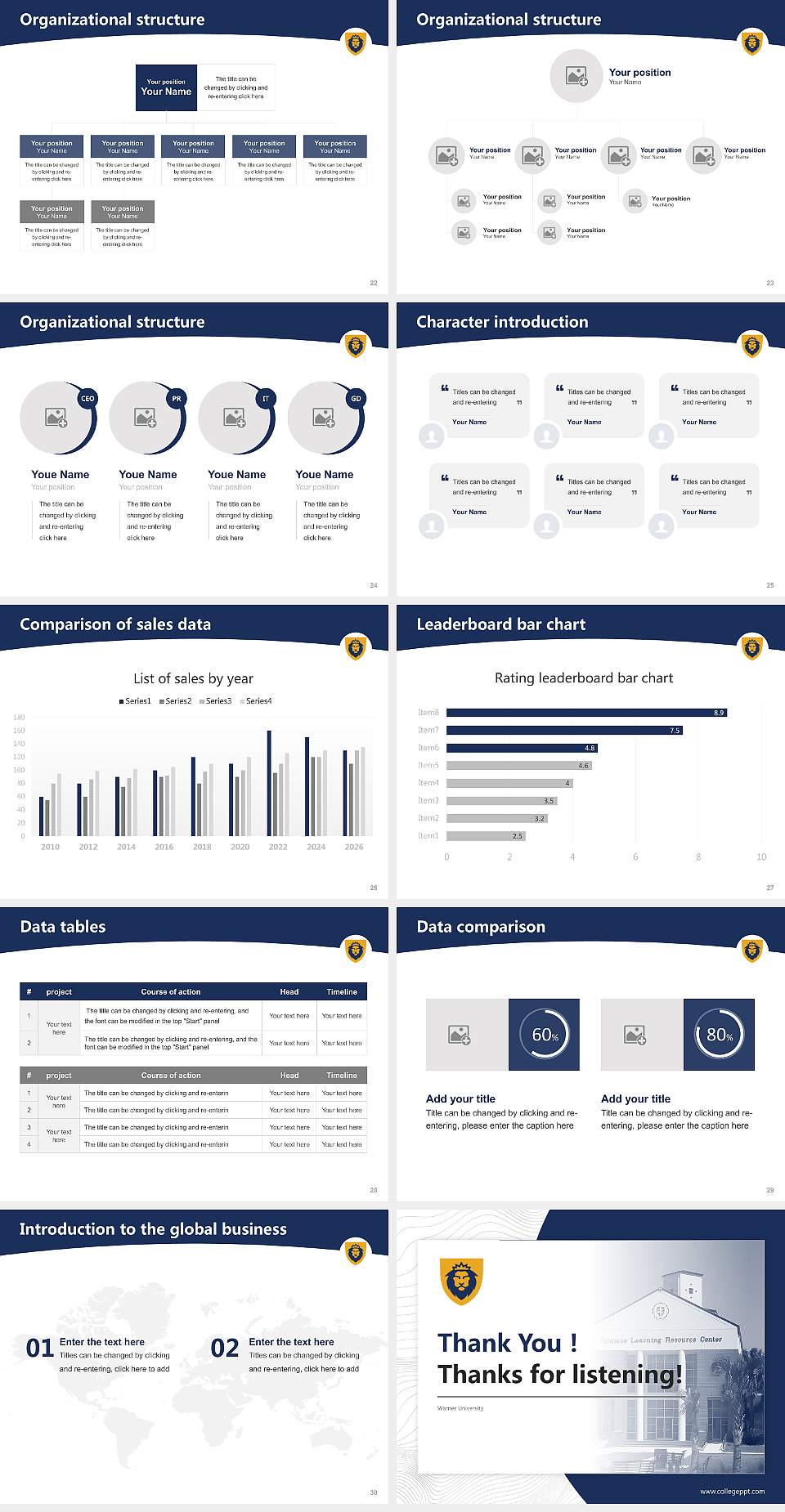 Warner University Academic Presentation/Research Findings Report PPT Template4:3 ratio PPT effect preview image4