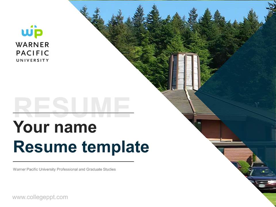 Warner Pacific University Professional and Graduate Studies Resume PPT Template4:3 ratio PPT effect preview image5