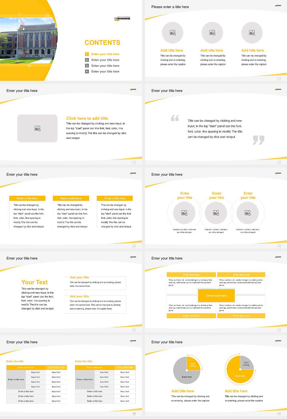 University of Wisconsin-Milwaukee Course/Courseware Creation PPT Template16:9 ratio PPT effect preview image2