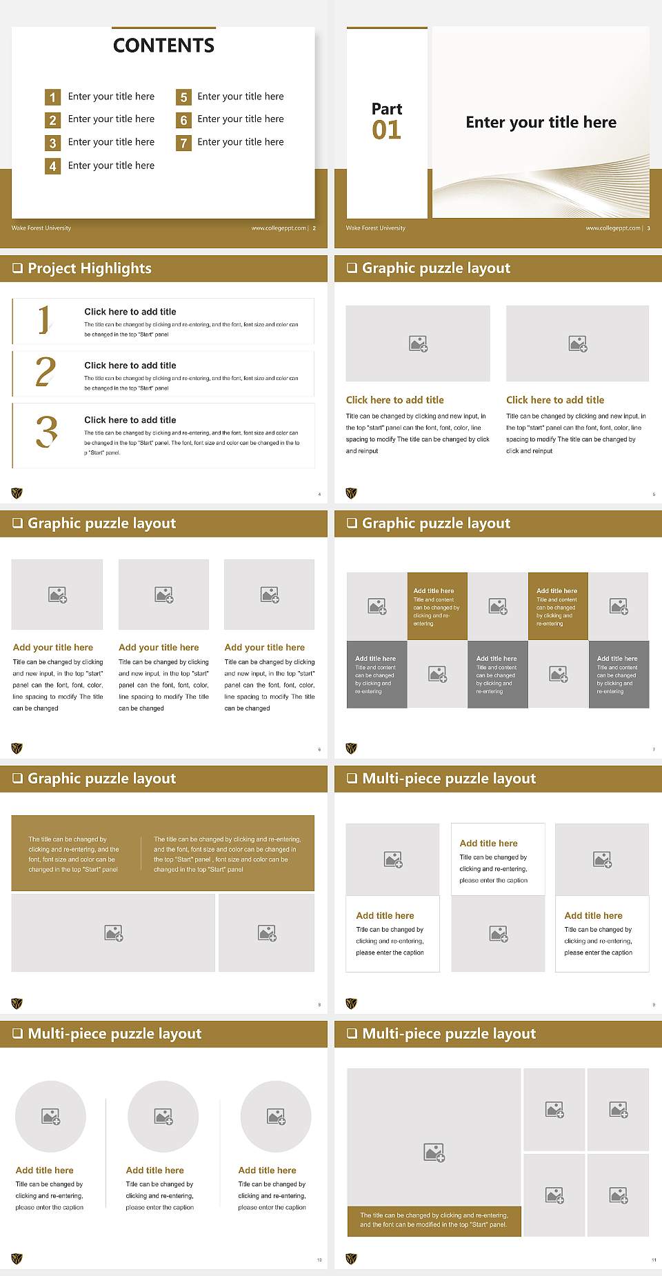 Wake Forest University General Purpose PPT Template4:3 ratio PPT effect preview image2