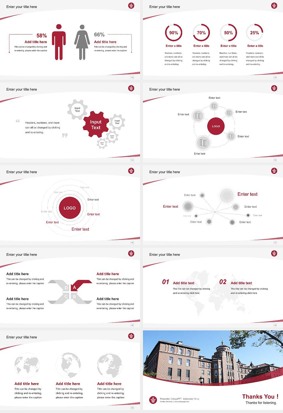 Viterbo University Course/Courseware Creation PPT Template16:9 ratio PPT effect preview image4