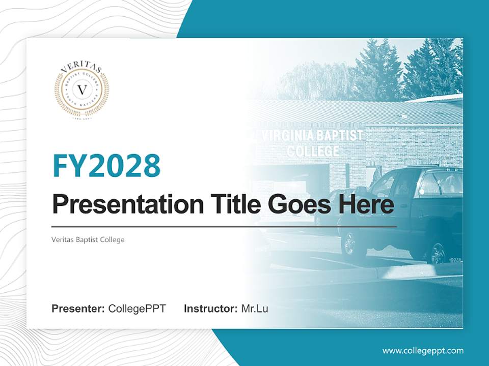 Veritas Baptist College Academic Presentation/Research Findings Report PPT Template4:3 ratio PPT effect preview image5