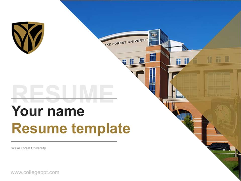 Wake Forest University Resume PPT Template4:3 ratio PPT effect preview image5