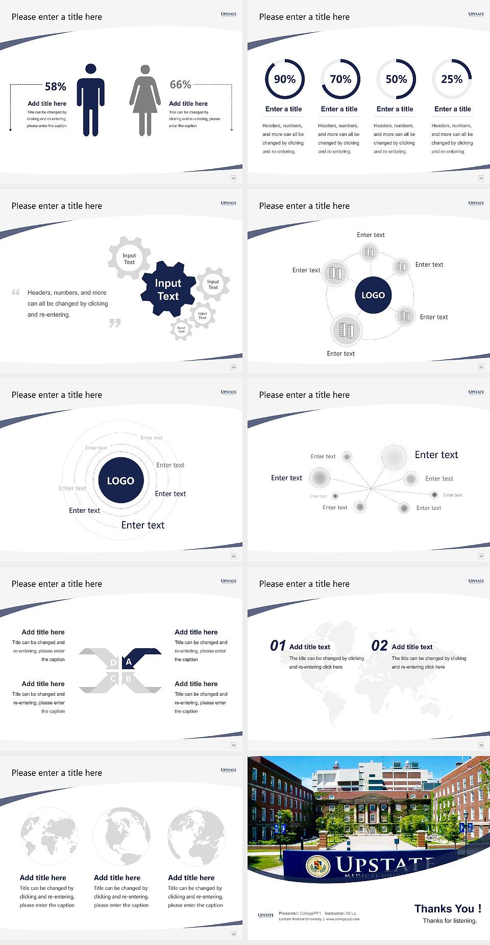 Upstate Medical University Course/Courseware Creation PPT Template4:3 ratio PPT effect preview image4