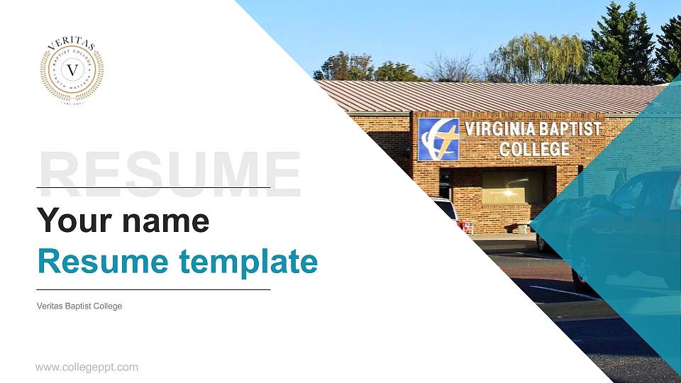 Veritas Baptist College Resume PPT Template16:9 ratio PPT effect preview image