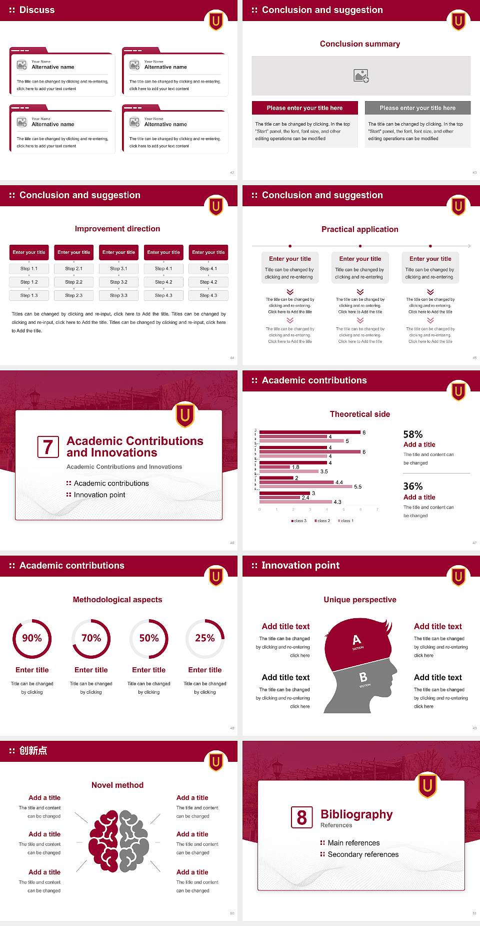 Ursinus College Graduation Thesis Defense PPT Template4:3 ratio PPT effect preview image6