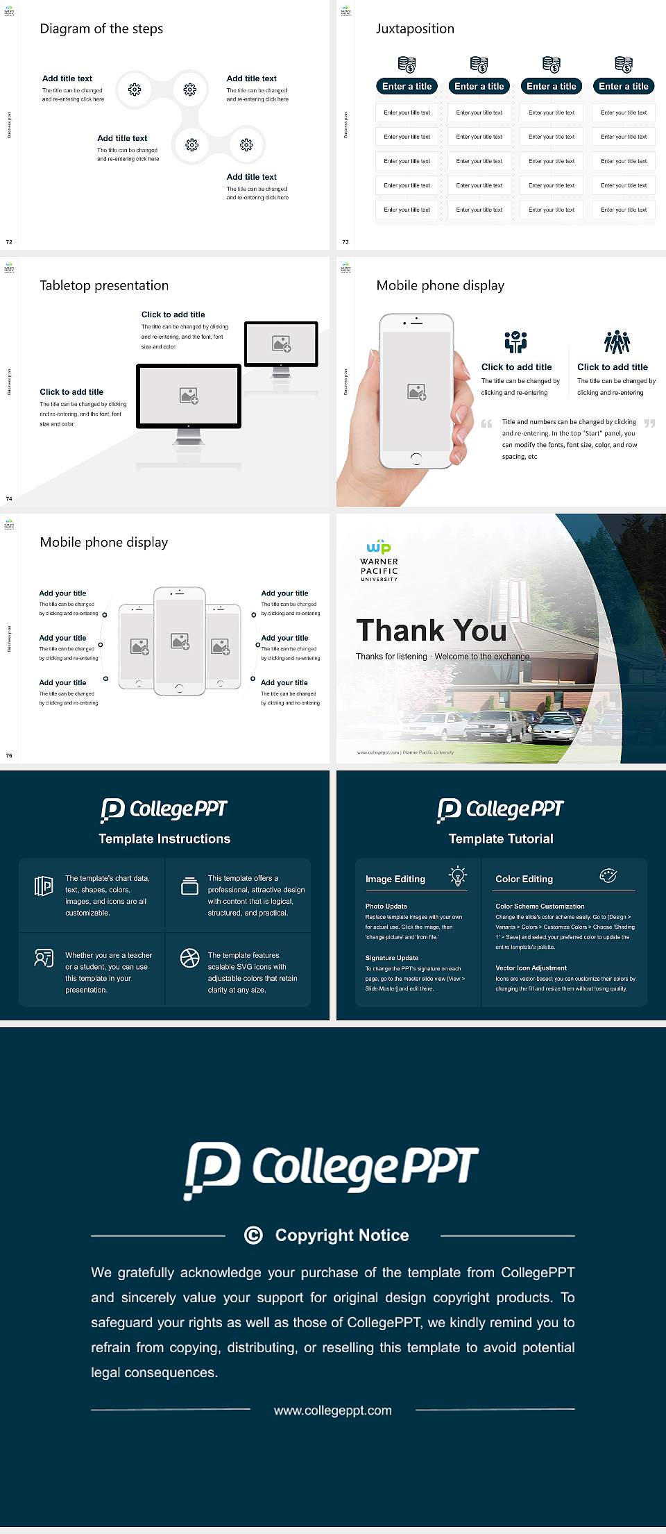 Warner Pacific University Competition/Entrepreneurship Contest PPT Template4:3 ratio PPT effect preview image9