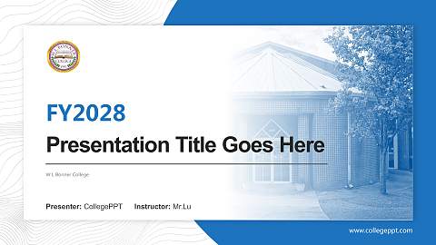 W L Bonner College Academic Presentation/Research Findings Report PPT Template