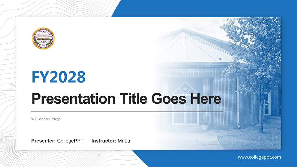 W L Bonner College Academic Presentation/Research Findings Report PPT Template16:9 ratio PPT effect preview image1