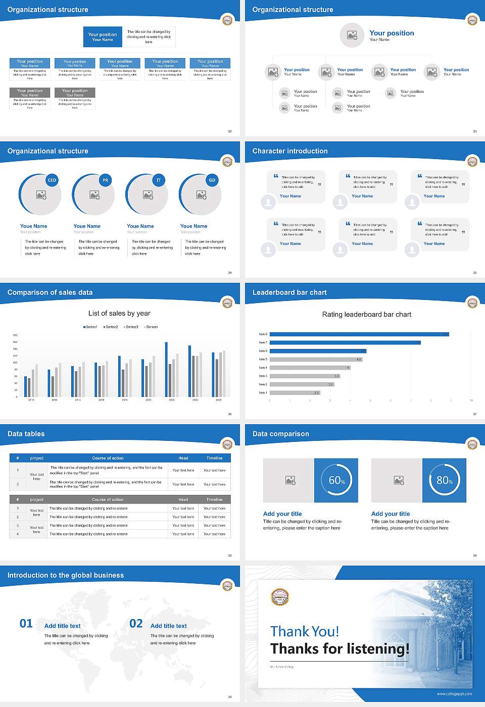 W L Bonner College Academic Presentation/Research Findings Report PPT Template16:9 ratio PPT effect preview image4