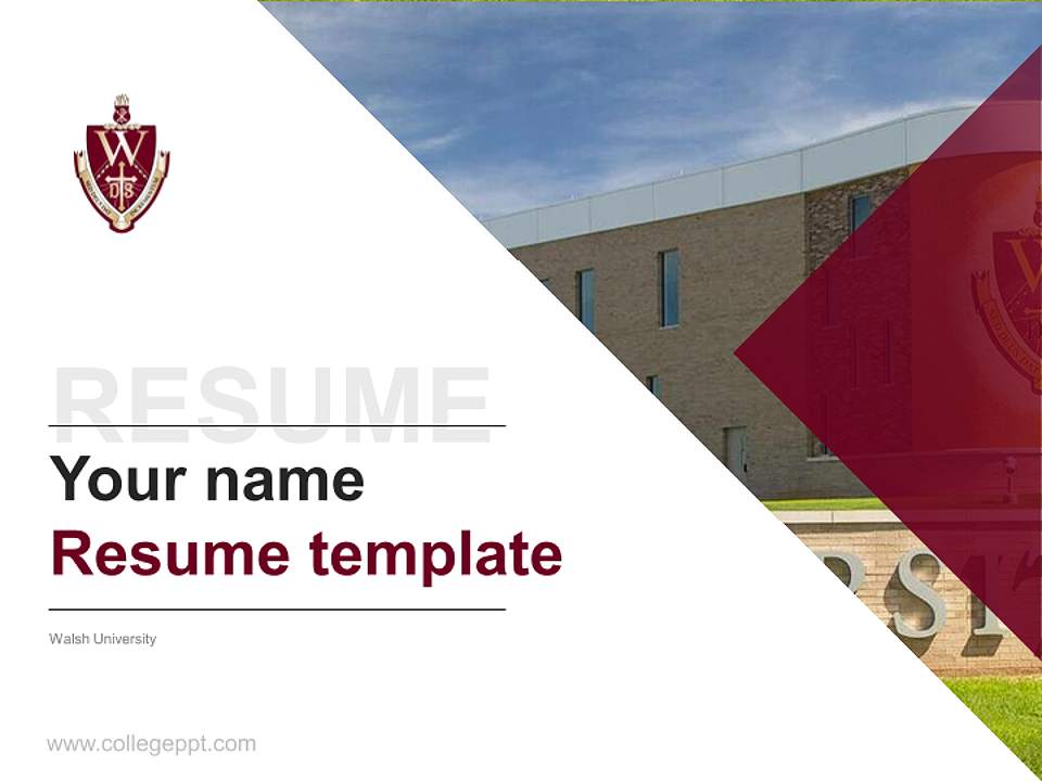 Walsh University Resume PPT Template4:3 ratio PPT effect preview image5