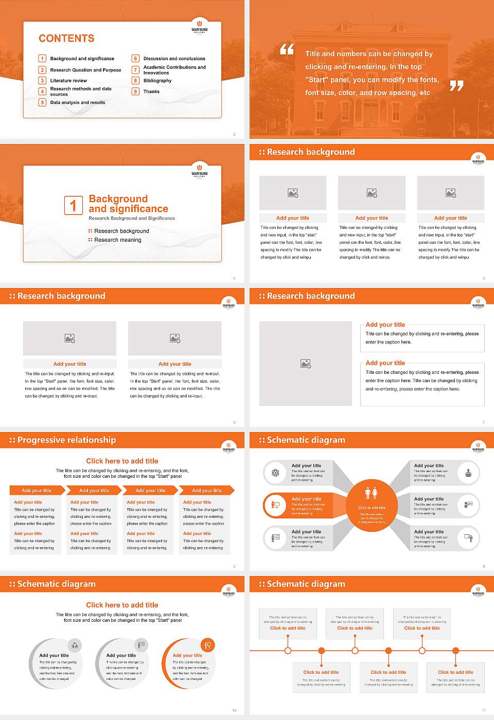 Wartburg College Graduation Thesis Defense PPT Template16:9 ratio PPT effect preview image2