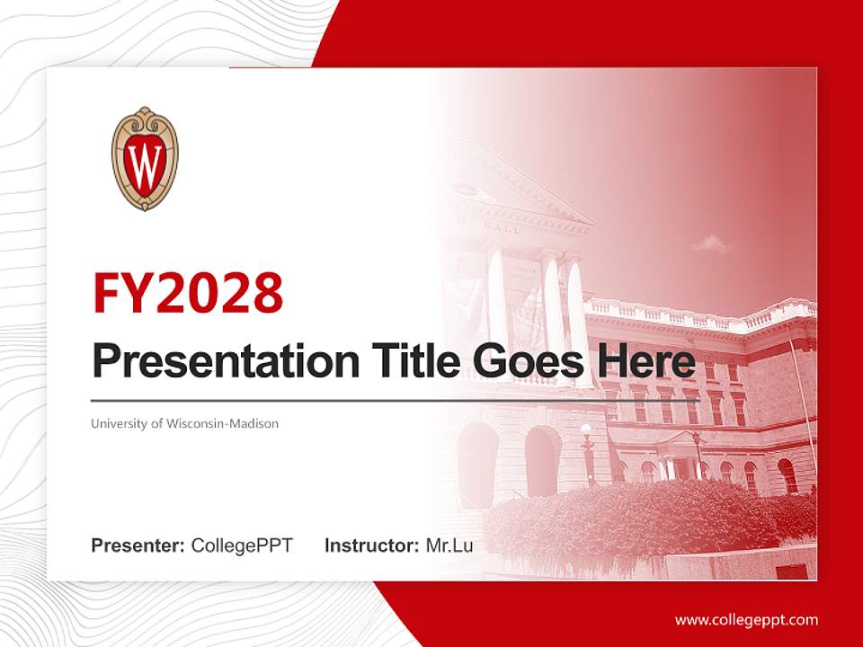 University of Wisconsin-Madison Academic Presentation/Research Findings Report PPT Template4:3 ratio PPT effect preview image5