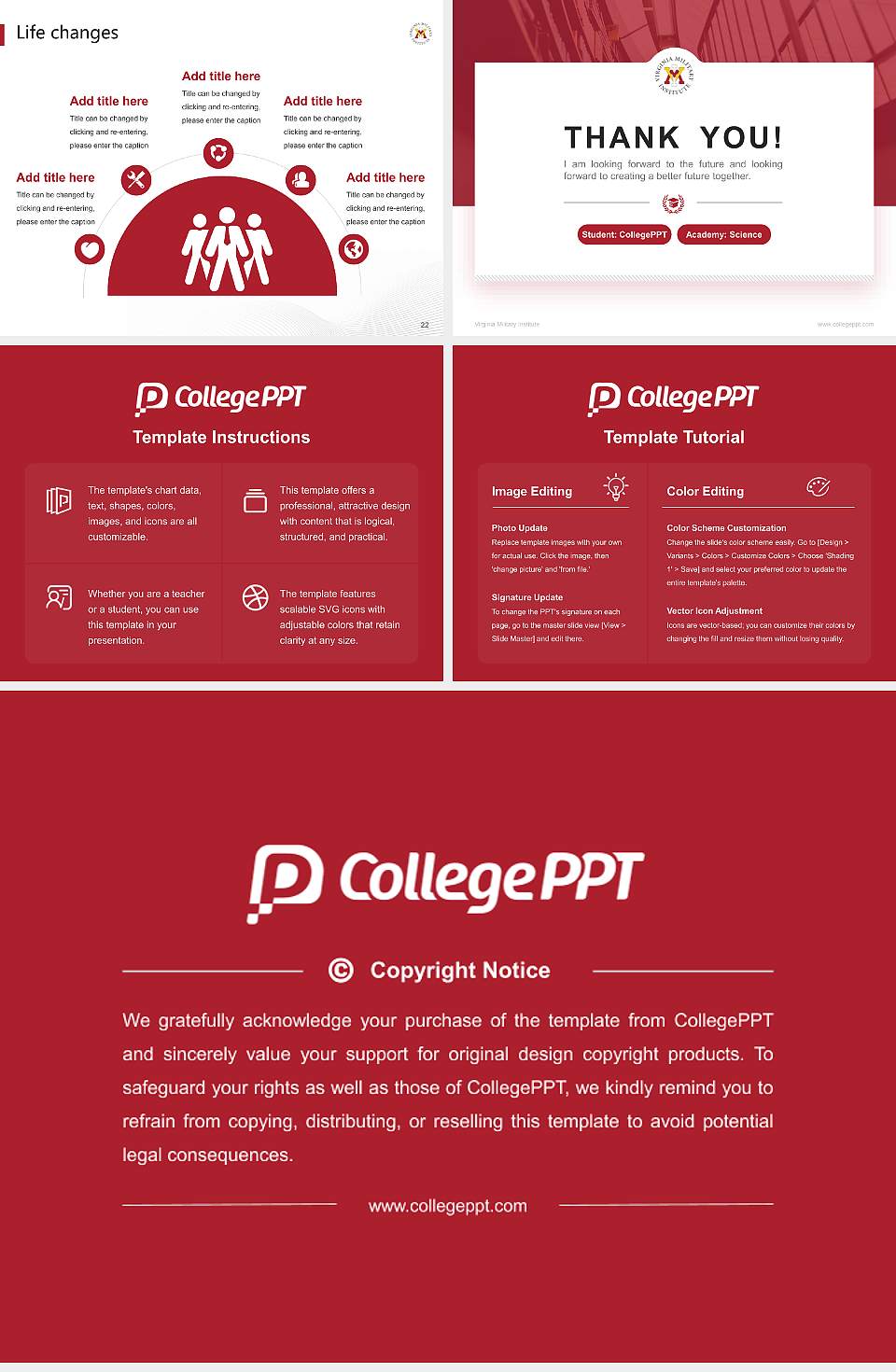 Virginia Military Institute National Scholarship Defense PPT Template4:3 ratio PPT effect preview image4