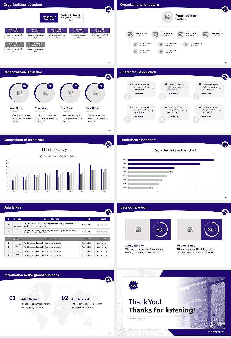 University of Western States Academic Presentation/Research Findings Report PPT Template16:9 ratio PPT effect preview image4