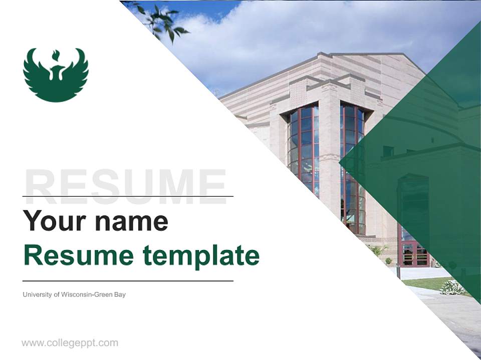 University of Wisconsin-Green Bay Resume PPT Template4:3 ratio PPT effect preview image5