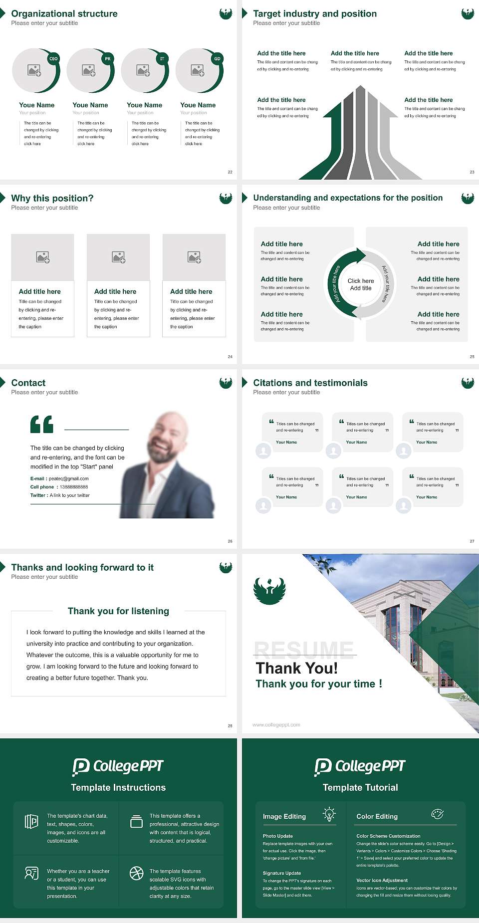 University of Wisconsin-Green Bay Resume PPT Template4:3 ratio PPT effect preview image4