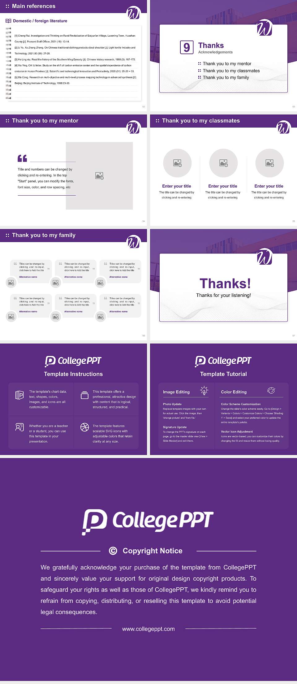 University of Wisconsin-Whitewater Graduation Thesis Defense PPT Template4:3 ratio PPT effect preview image7