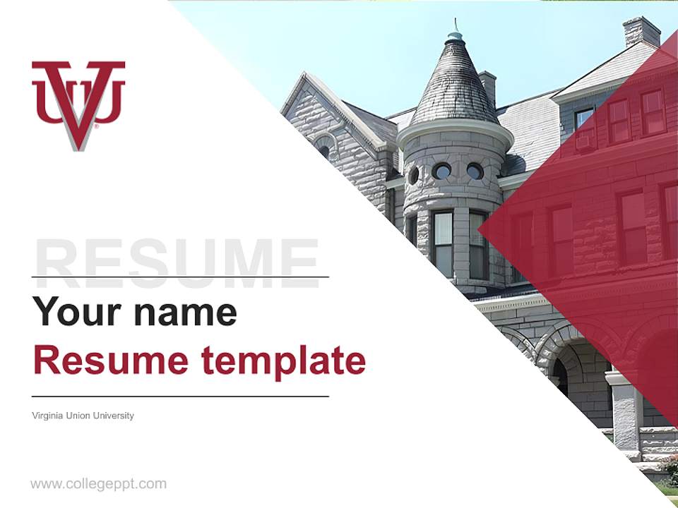Virginia Union University Resume PPT Template4:3 ratio PPT effect preview image5