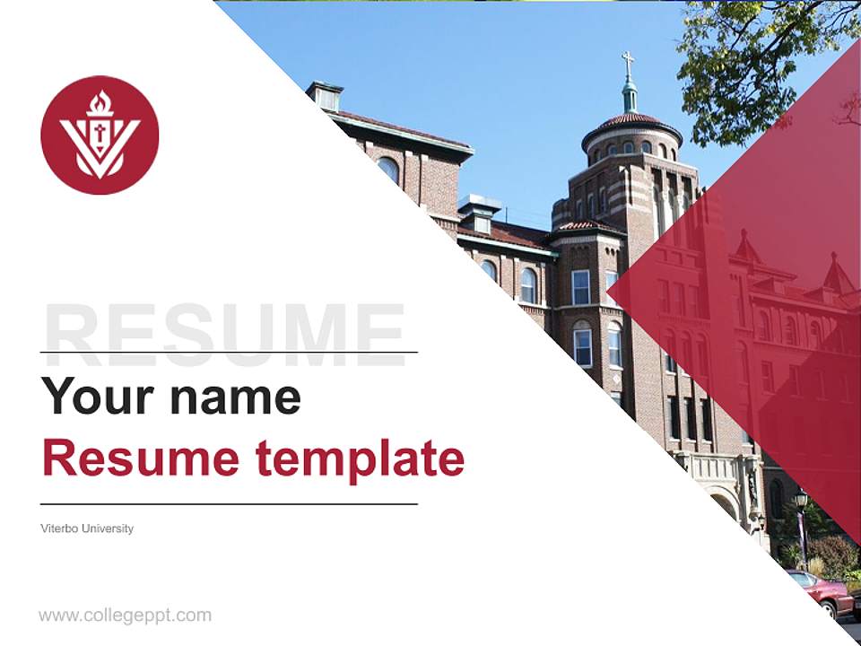 Viterbo University Resume PPT Template4:3 ratio PPT effect preview image5