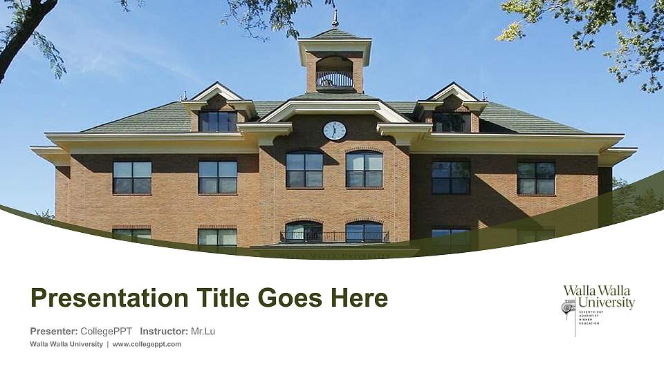 Walla Walla University Course/Courseware Creation PPT Template16:9 ratio PPT effect preview image