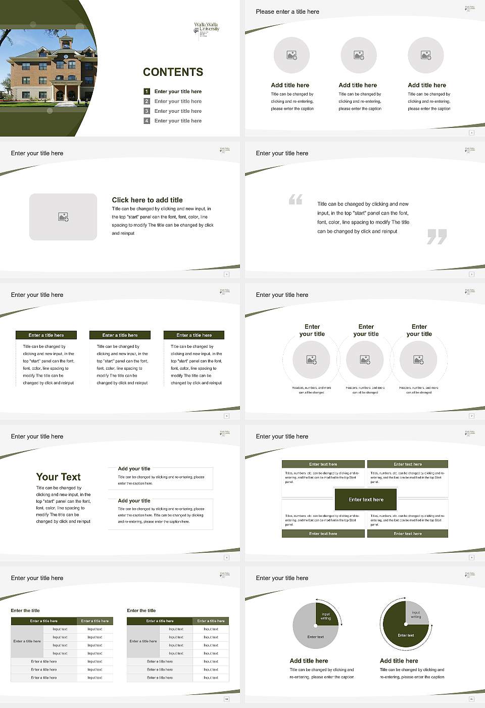 Walla Walla University Course/Courseware Creation PPT Template16:9 ratio PPT effect preview image2