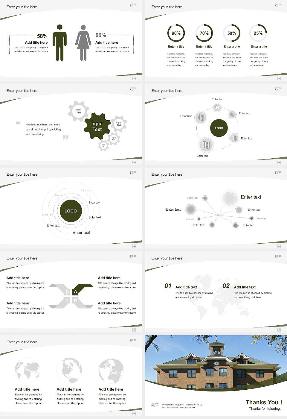 Walla Walla University Course/Courseware Creation PPT Template16:9 ratio PPT effect preview image4